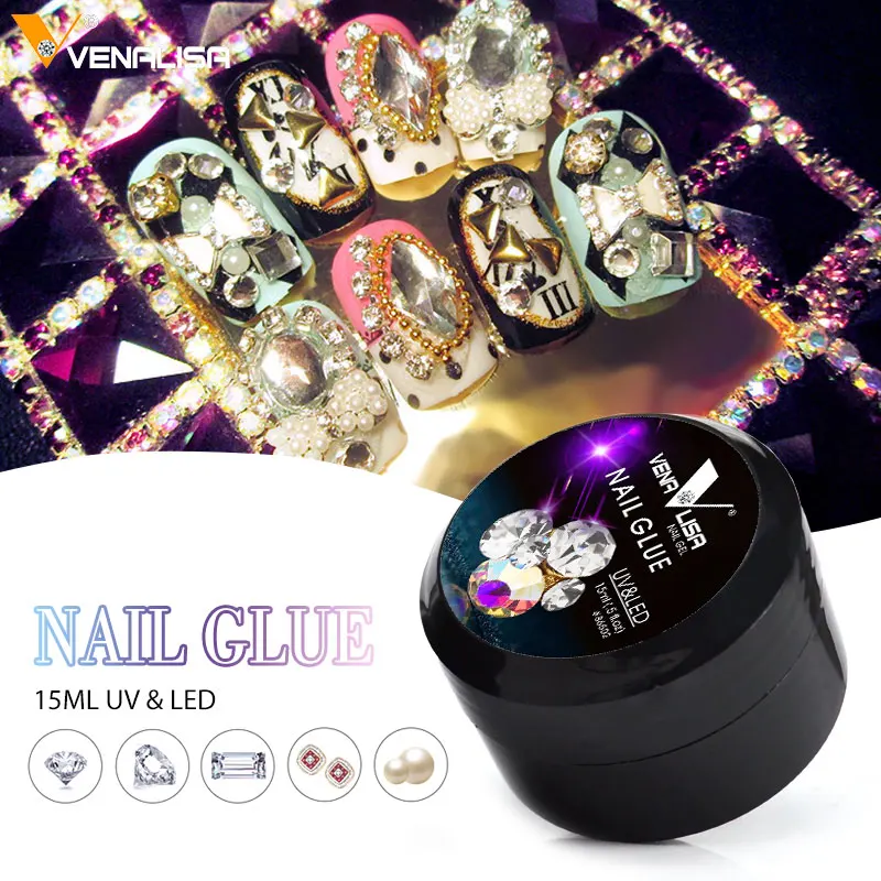 Venalisa Fabrik Klebegel Transparent Klarfarben Lieferant Diamant Dickes Nagelgel Diamant-Dekorationskleber Stickgel Festes Gel – Detail 8