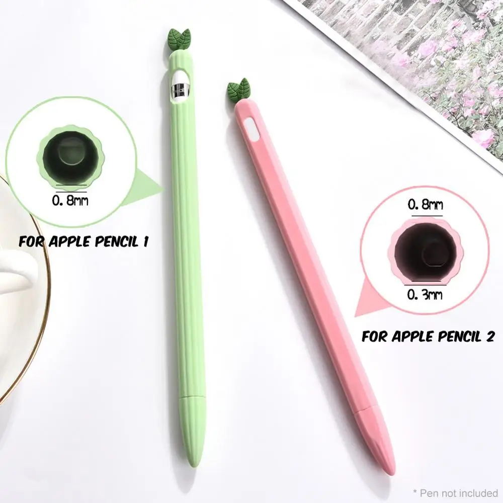 Soft carrot Silicone For Apple Pencil 1 2 Case Compatible For iPad Tablet Touch Pen Stylus Protective Sleeve Cover Cases