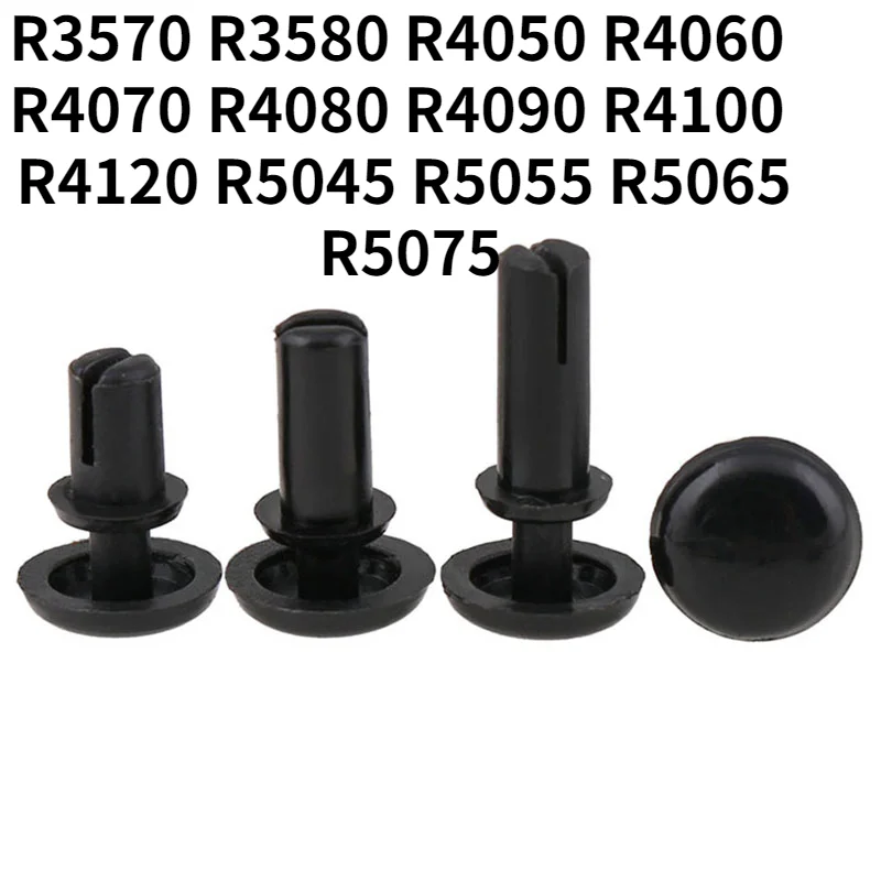 Remaches tipo empuje de nailon negro, 10-100 piezas, R3570 -R5075, remaches de letras de plástico, remaches Tipo R de nailon negro para tablero de PC, remaches de plástico
