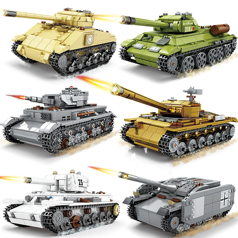 

2023 новые наборы военного танка Ww2 Германия США T34 модель строительные блоки наборы армия мировая война 2 1 I Ii Panzer бронированные игрушки