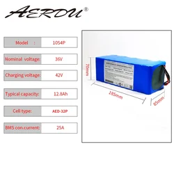 AERDU 36V 10S4P 12.8Ah 18650 3200mah 13ah 12ah with 25A BMS 42V Lithium Battery Pack Ebike Electric Car Bicycle Motor Scooter