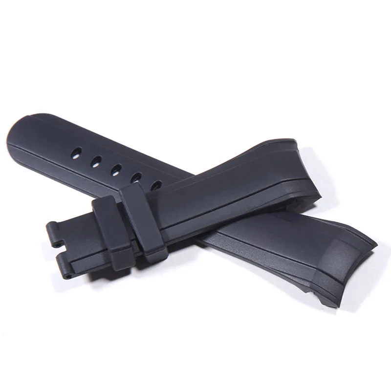 Luxury Blue Black 24mm Silicone watchband For Graham strap Racing Bent Watch band Rubber Bracelet with stainless steel buckle