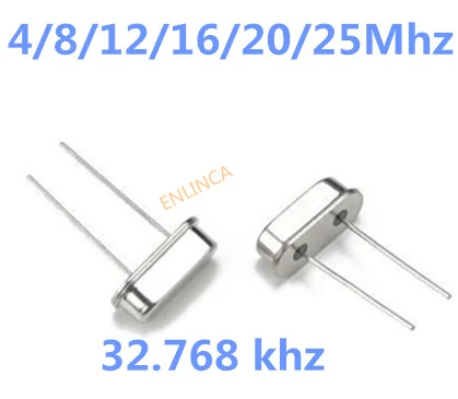 10pcs HC49S 4mhz 8mhz 12mhz 16mhz 20mhz 25mhz 32.786 khz 8.000M DIP quartz resonator Crystal Oscillator HC-49S 16M 25M 12M 20M