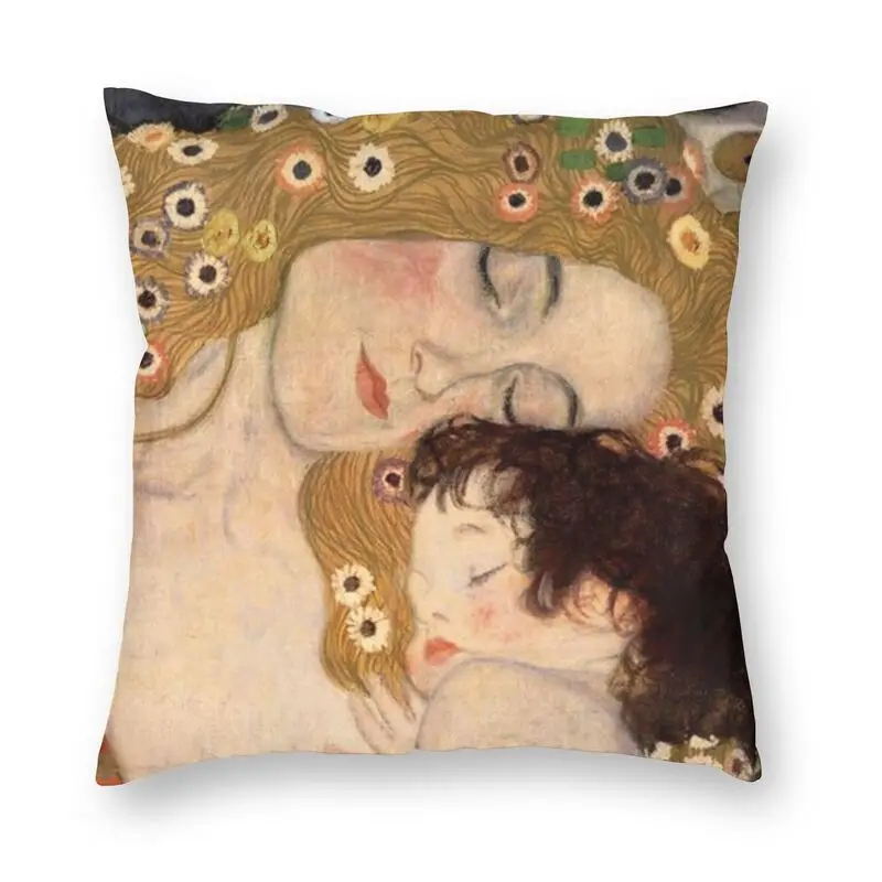 The Three Ages Of Woman Cushion Cover Sofa Decoration Gustav Klimt Painting Art Square Throw Pillow Case 45x45cm