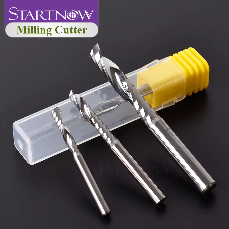 Startnow 5Pcs/Lot Acrylic Carbide Tungsten Steel Milling Cutter CNC Router Tungsten 1 Flute Spiral Bits PVC Plastic End Mills