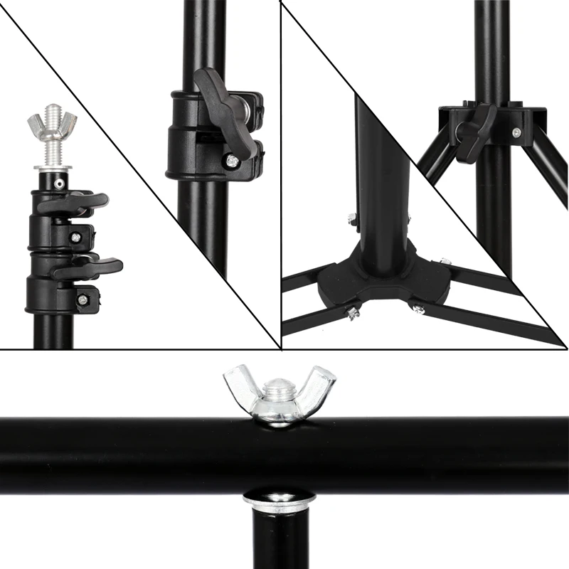 Soporte de trípode en forma de T, telón de fondo para fotografía, sistema de soporte ajustable, estudio fotográfico para fondos de muselina no tejida