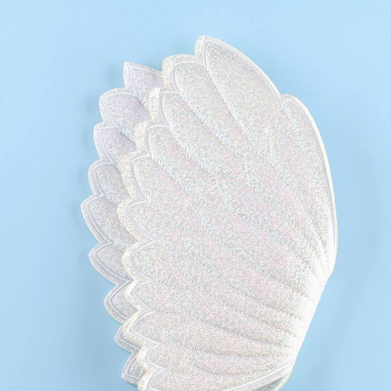 DIY Cartoon Big Butterfly Wing White Angel Wing Appliques For Kid Dress Iridescent Cupid Wing Fairy Wing Patches For Clothes
