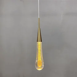 Bedroom Bedside Crystal Pendant Light Creative Simple Drop Shaped Pendant Lamps Bar Bathroom Home Decor Hanging Lights Fixtures