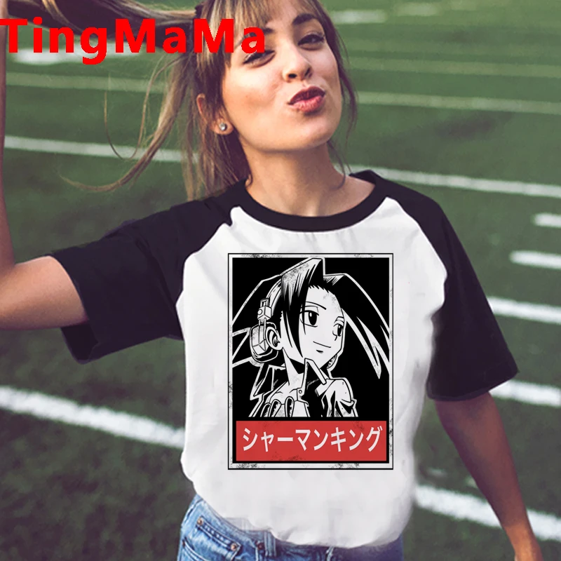 New Japanese Anime Shaman King T Shirt Men Kawaii Cartoon Graphic Tees Hip Hop Unisex Tops Men's T-shirt Harajuku Tshirt Male