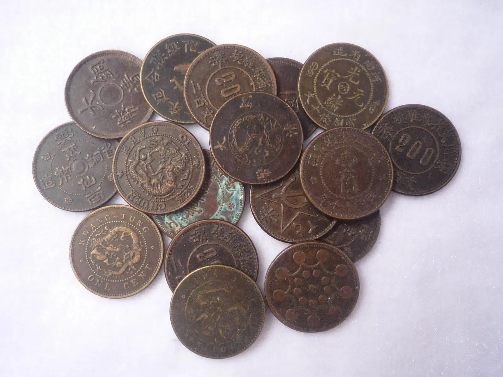 Collect Chinese bronze 15pc Coin China Old Dynasty Antique Currency Cash