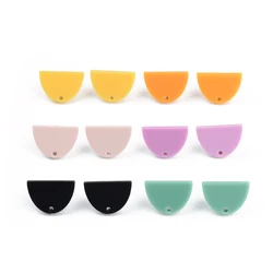 20pc 925 Silver Needle Mini Stud Earrings Colorful Semicircle Acrylic Helix Cartilage Tragus Lobe Ear Piercing Jewelry Wholesale