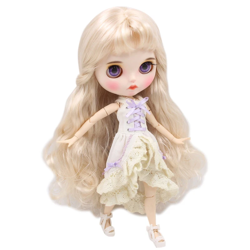 1/6 bjd joint body  30cm No.BL3139 blonde hair new matte face with eyebrows Lip gloss SD DBS gift toy  customized