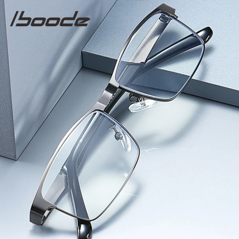 

iboode Retro Alloy Reading Glasses Women Men Unisex Business Prescription Eyewear Rectangle Hyperopia Elder Presbyopia Eyeglases
