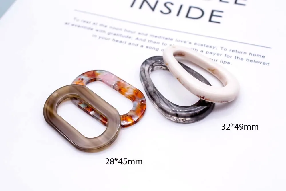 ZEROUP Ear Drop Acrylic Oval Shape Earring Accessories Pendant Necklace Charms Jewelry Finding Diy Handmade Material 6pcs