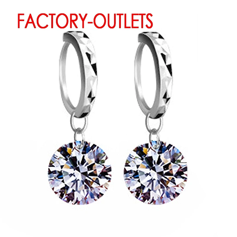 925 Sterling Silver Needle Earring For Women Cubic Zirconia CZ Stone Wedding Engagement Jewelry Hoop Earring Party Gift Big Sale