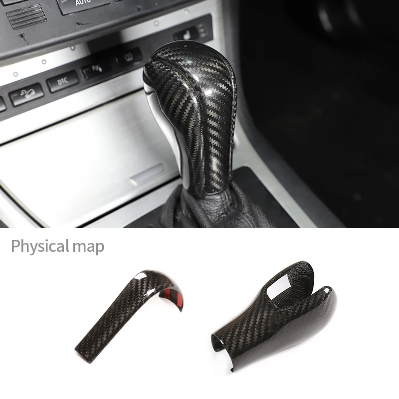 

Real Carbon Fiber Accessories Car Styling Shift Handle Rear Cover Decoration For BMW E46 5 Series E60 X3 E83 6 Series E63 X5 E53