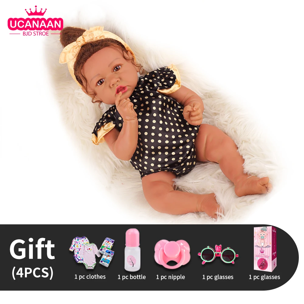 

UCanaan Reborn Baby Doll 22 Inch 55CM Lifelike Baby Reborn Toddler Soft Body Girls Dolls Children Playhouse Toys