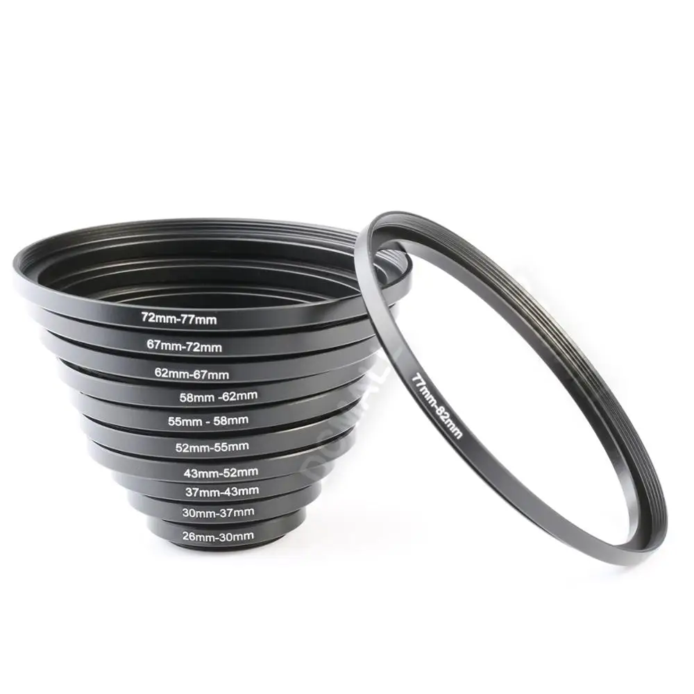 K & F Concept 11pcs 26 ~ 82mm DSLR Camera Metal Step Up Ring Lens Filter Stepping Adapter Kit vendita calda spedizione gratuita