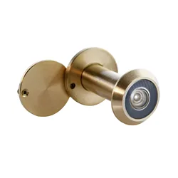 PHS Brass 220-degree Door Viewer 14mm with Heavy Duty Privacy Cover for 35mm to 60mm Laton Mirilla