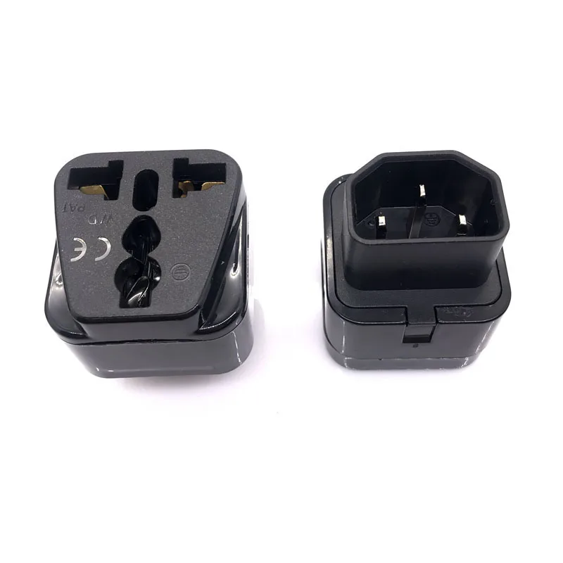 1pcs 2pcs Black 250v 10a copper IEC320 PDU C13 C14 outlet convert connector wd320 Travel power adapter plug