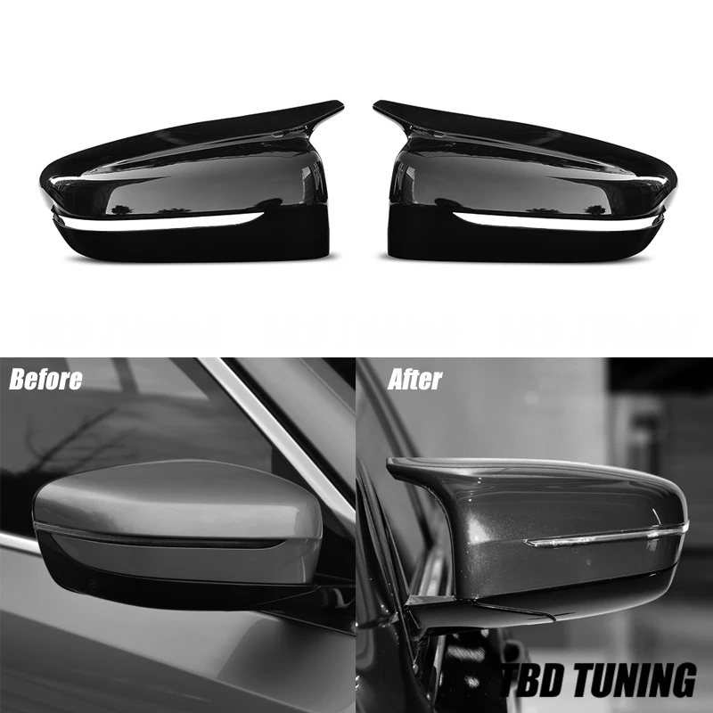 

Gloosy Black Mirror Cover For BMW 5 6 Series G30 G31 2017 2018 2019 M Style Replacement Rear View Mirror Cover