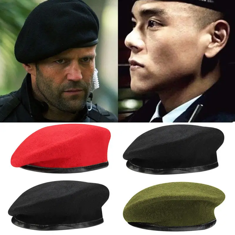 

2019 Newest Unisex Breathable Pure Wool Beret Hats Men Women Special Forces Soldiers Death Squads Military Training Camp Hat