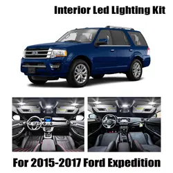 10 Bulbs White Interior LED Car Map Ceiling Light Kit Fit For 2015 2016 2017 Ford Expedition Trunk Cargo License Lamp No Error