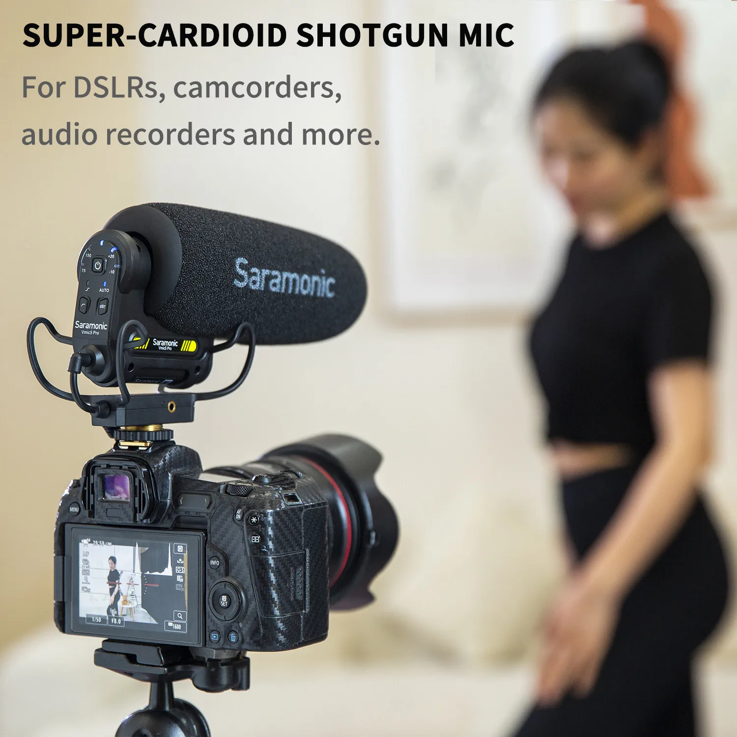 Saramonic Vmic5 Super-Cardioide On-camera Shotgun Microfone para DSLR Mirrorless Câmeras de Vídeo Gravação Youtube Streaming Vlog