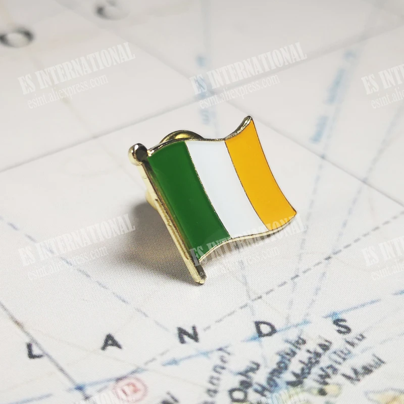 IRELAND National Flag Embroidery Patches Badge Shield And Square Shape Pin One Set On The Cloth Armband   Backpack  Decoration