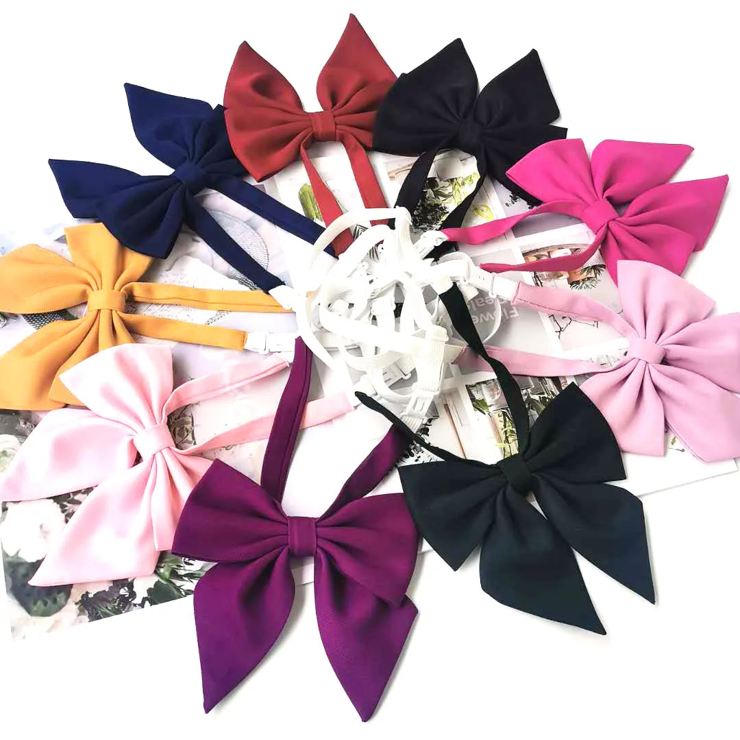 New Solid Collar Fashion Bow Tie Women's Cute Bow-knot Japanese Girl Bowtie Butterfly Cravats Jk Uniform School Bow Accessories