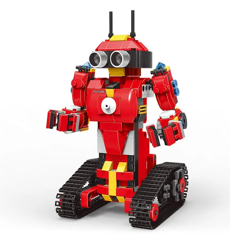 Blocchi di costruzione assemblati Programmazione intelligente Robot RC 2.4G Doppia modalità di controllo remoto Sensore di gravità Giocattolo robot di controllo vocale