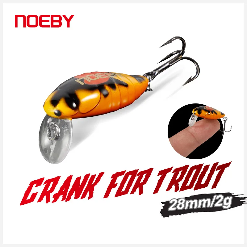 Noeby Floating Insect Minnnow Fishing Lures 28mm 2g Lipless Crankbaits Wobblers Artificial Hard Bait Pike Trout Fishing Bait