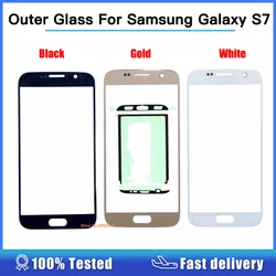 New Outer Glass For samsung galaxy S7 G930 G930F Touch Screen Front Glass Outer Lens with Adhesive For samsung S7 Replacement