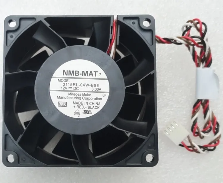 

NMB-MAT 3115RL-04W-B96 E5D DC 12V 3.00A 80x80x38mm 4-Wire Server Cooling Fan