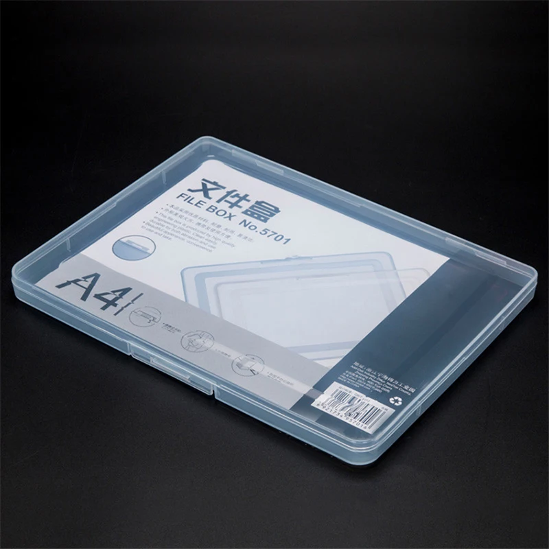 A4 Ultra-thin Portable Transparent File Box, Travel Journal Document Test Paper Storage Box, Office Archive File Storage Box