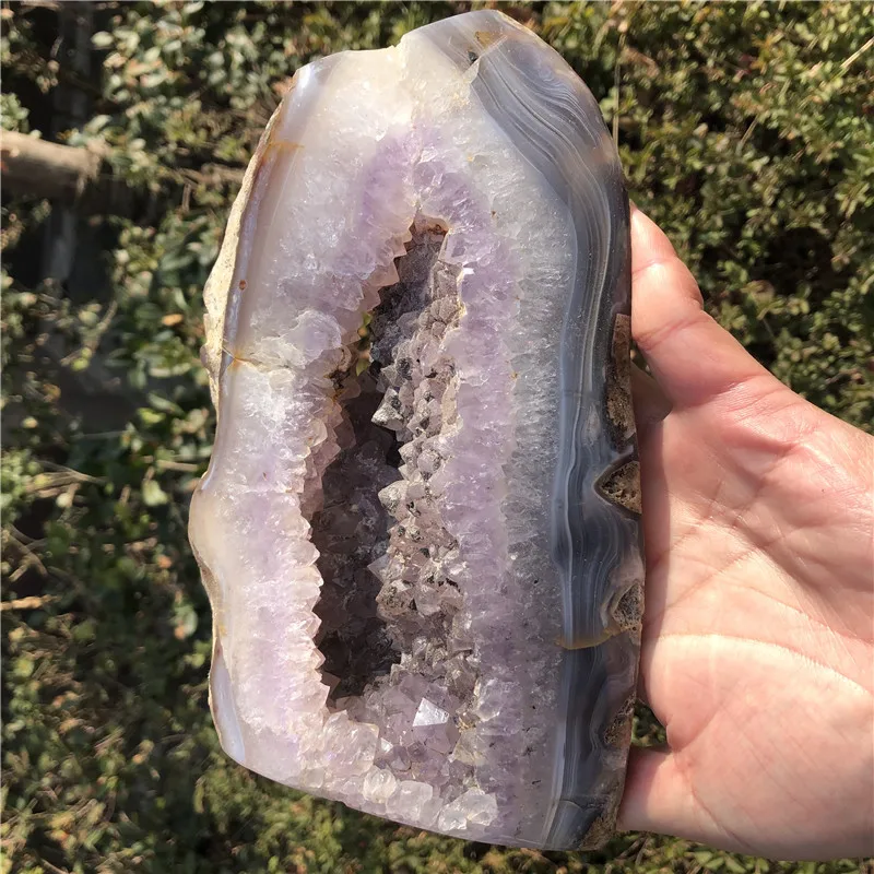 2.25kg Natural Crystal Hand Carved Agate Cluster Geode Quartz Crystal for Home Decor