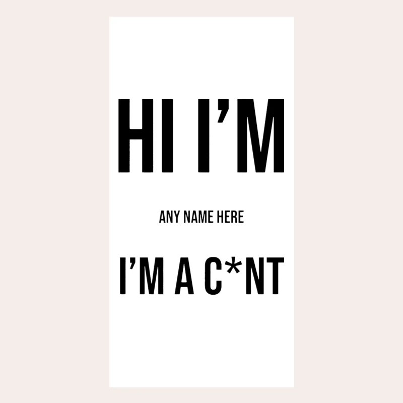 7 Colors Black White Personalised I'm A C*nt  Microfibre Beach Towel Funny Joke Gift Humor Custom Sport Bath Gym Towel for Adult