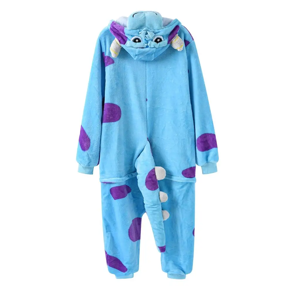 Sully Mike Kigurumis Kartun Onesie Uniseks Pasangan Keseluruhan Musim Dingin Lucu Lucu Pakaian Rumah Monster Hewan Jumpsuit Hadiah Festival