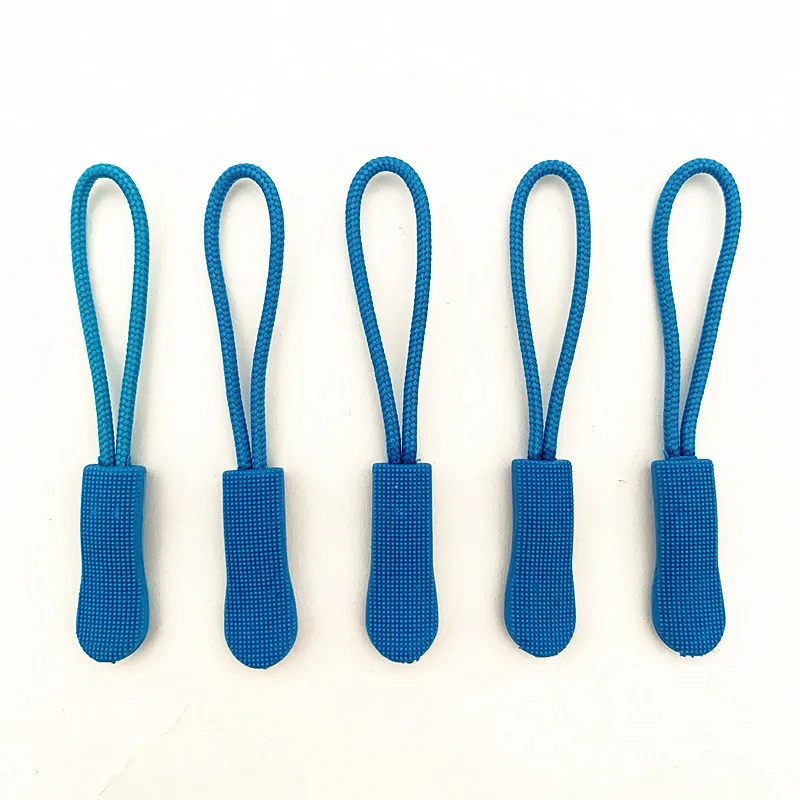 10pcs blue zipper PU zipper handle injection zipper PCV Drawstring head