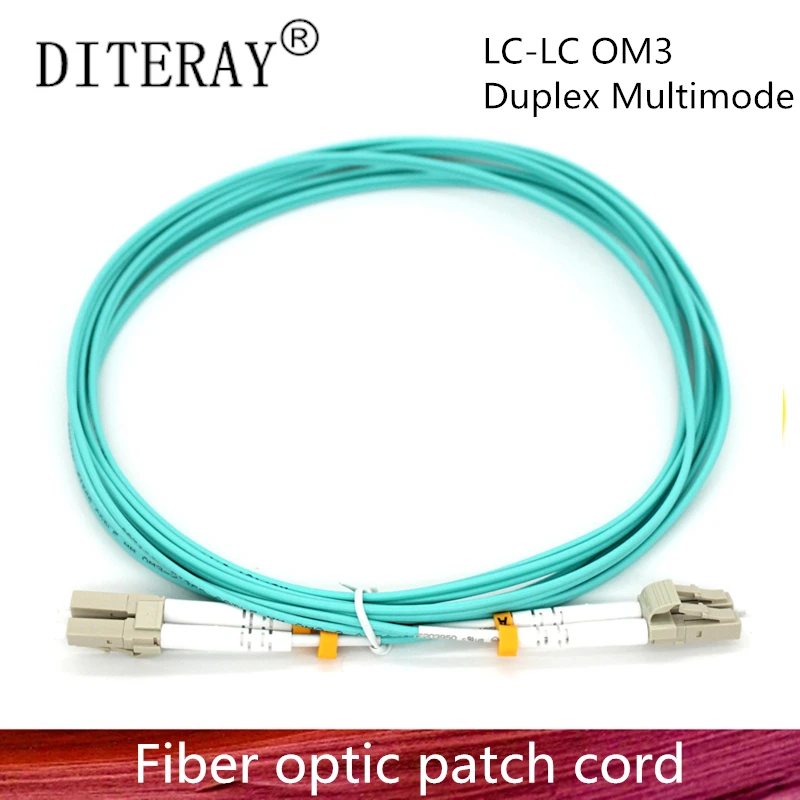 

10PCS/LOT 10G OM3 LC/UPC-LC/UPC Multimode Duplex 3meters 2.0mm Fiber Optic Patch Cord LC-LC Fiber Optic Patch Cable