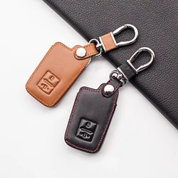 Leather Car Key Case For Toyota Auris Camry RAV4 Avalon Yaris Verso 2012-2018 2 Buttons Keyless Remote Fob Protector Cover Bag