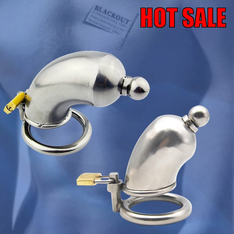 

BLACKOUTNew Arrival Male Stainless Steel Chastity Device Cage Locking Tube A017