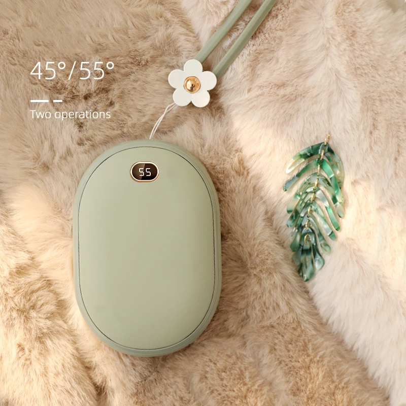 Rechargeable Power Bank with Temperature Display Portable Charger Powerbank for iPhone 15 Pro Max Xiaomi 14 10000mAh Hand Warmer