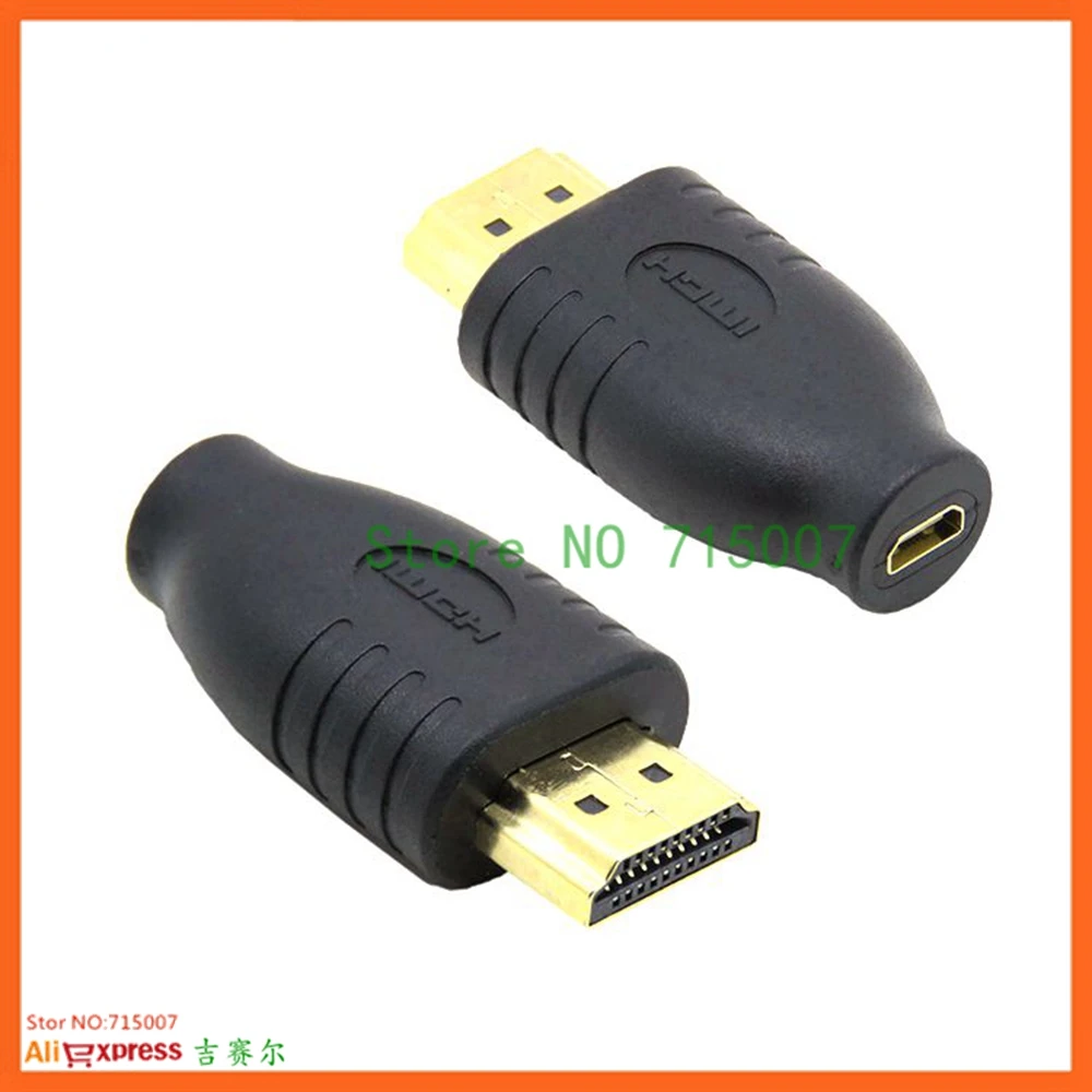 Профессиональный HDMI-совместимый конвертер, 1 шт., черный, стандартный, HD, штекер типа A в Micro HD, тип D, гнездовой адаптер