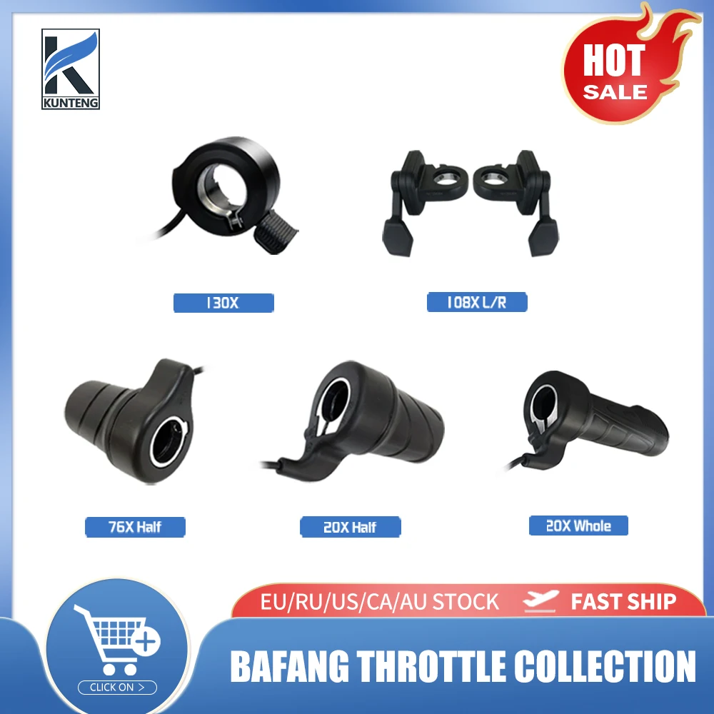 BAFANG 130X 108XL/108XR Thumb Throttle 76X/20X Half 20X Whole Twist Throttle 3 Pin Waterproof Plug For Bafang Mid Motor