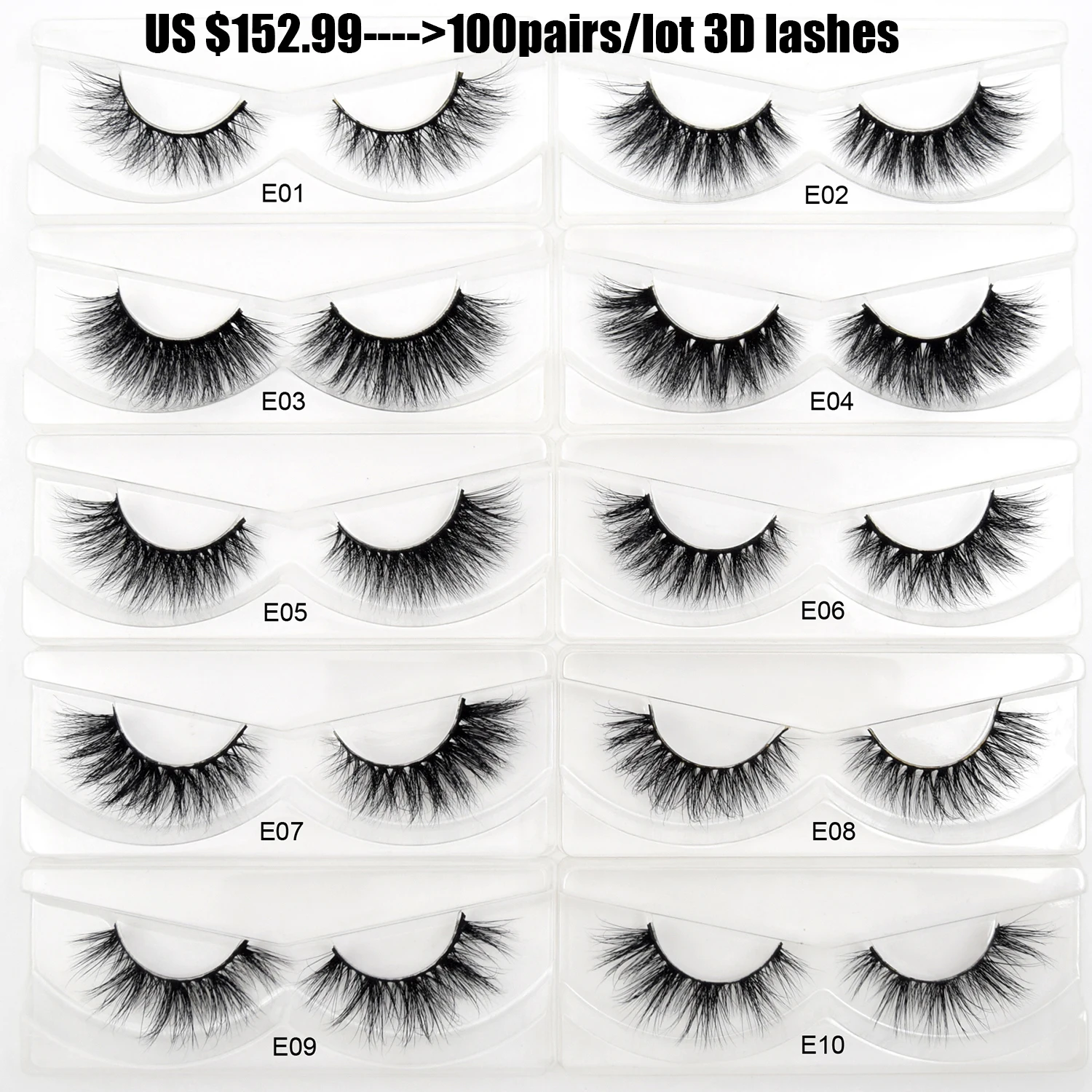 30/40/100/pairs Visofree Mink Eyelashes with Tray No Box Handmade Natural False Eyelashes Full Strip Lashes Reusable Long lashes