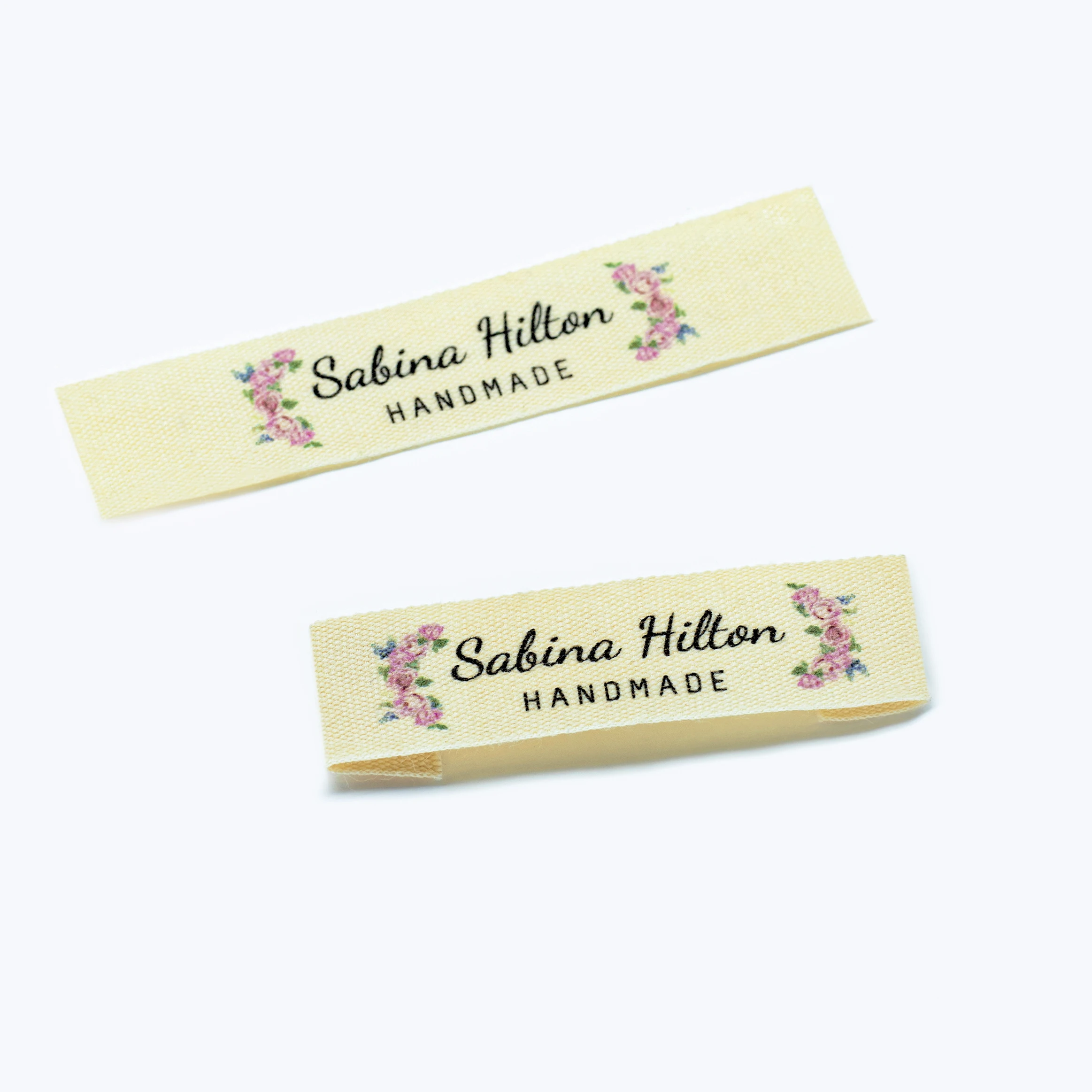 

Custom sewing labels, Brand labels, Flowers, Cotton ribbon labels, Handmade labels (FR043)