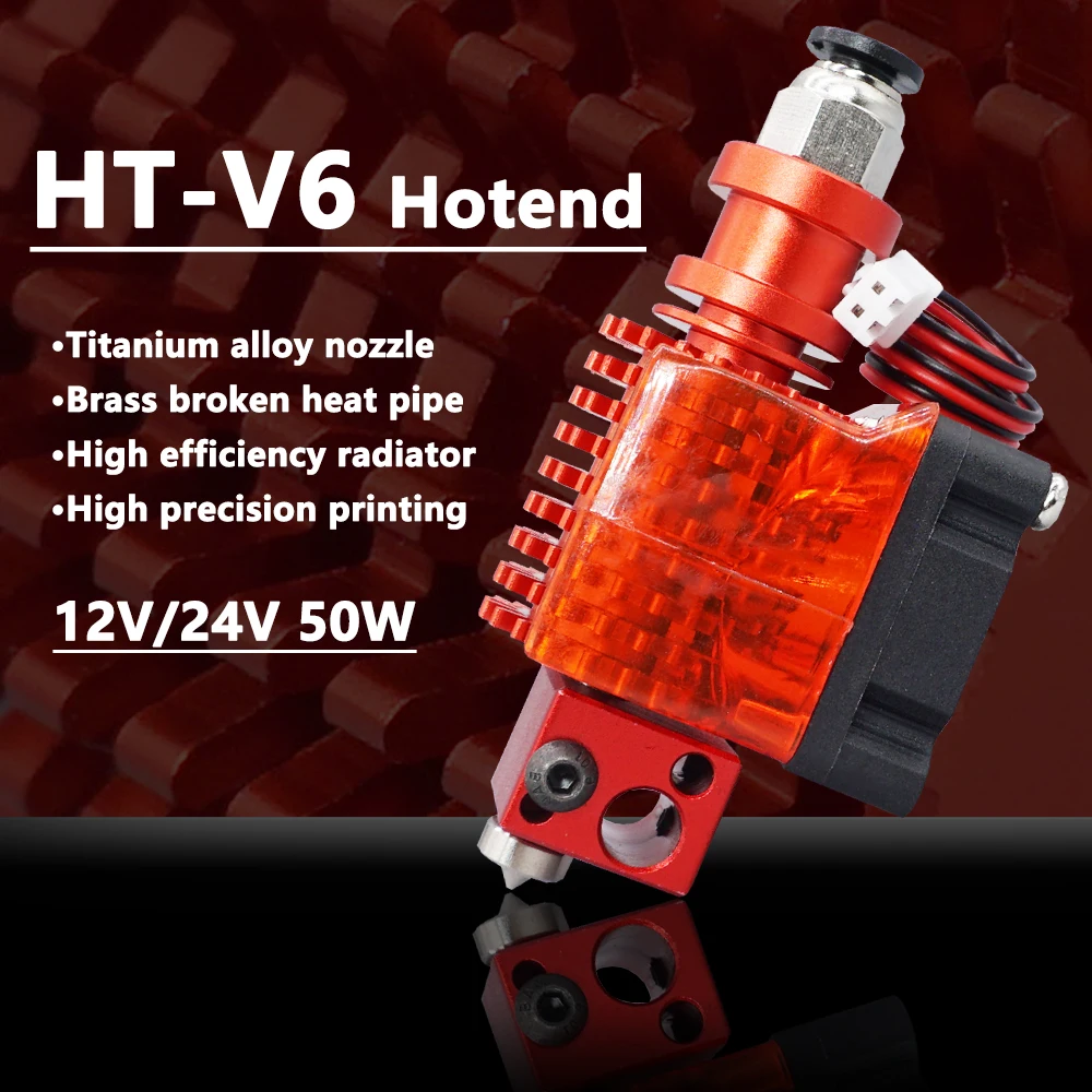 3D Printer Parts E3d HT-V6 Hotend Titanium Alloy Nozzle Efficient Heat Dissipation High Precision Extrusion Head J-head Extruder