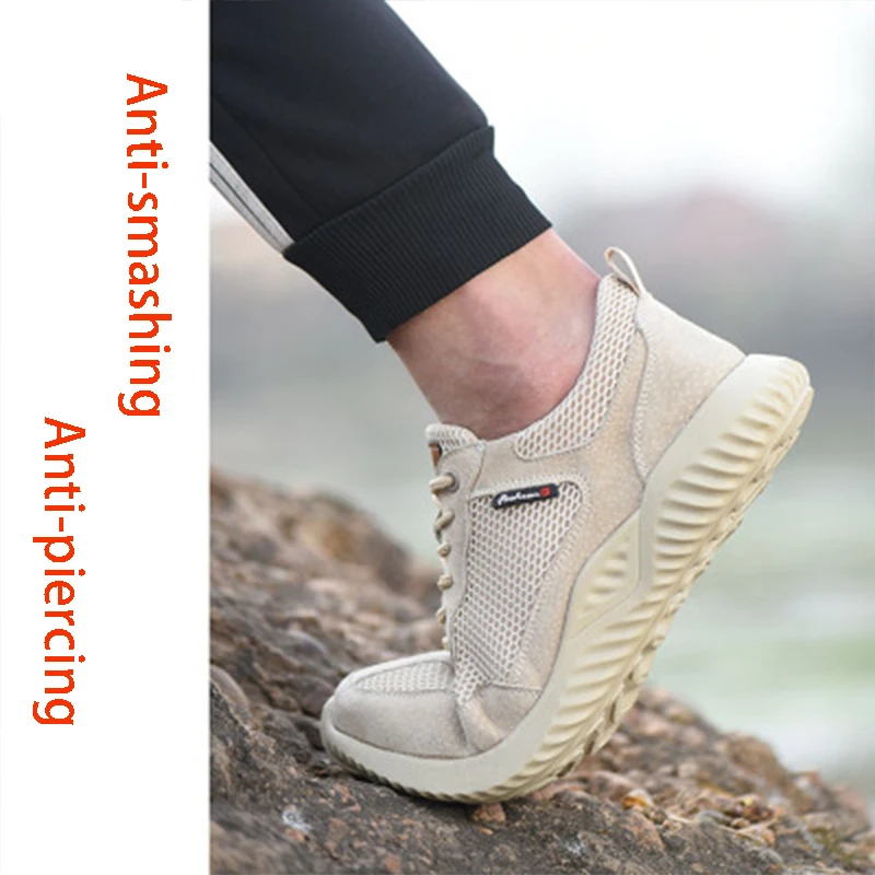 2023 New Brand Summer Lightweight Steel Toecap Men Women Work & Safety Boots Breathable Male Female Casual Shoes Plus Size 37-45