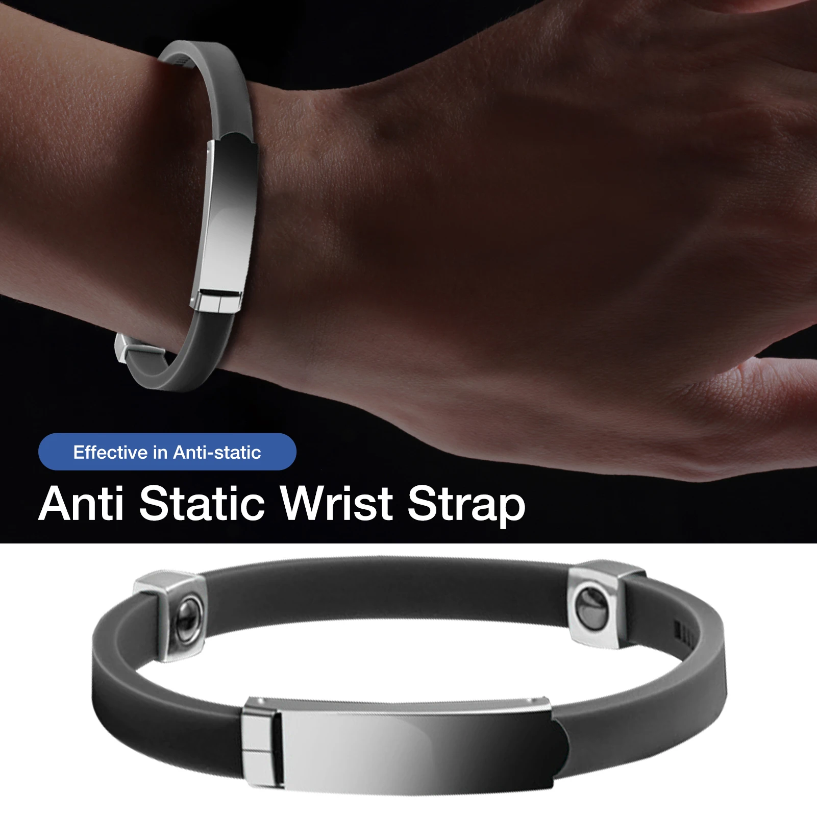 Anti Static Bracelet Electrostatic Cordless Wireless Adjustable ESD Discharge Cable Wrist Band Strap Hand With Spare Wristband